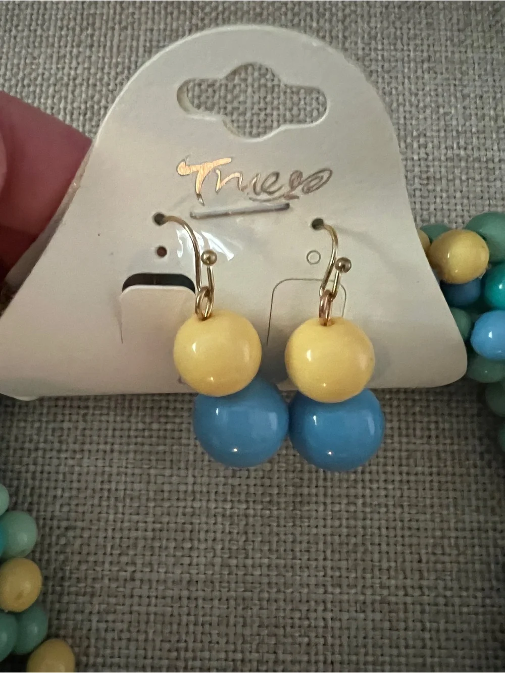 Women's Multi-Color Beaded Statement Necklace with Matching Earrings